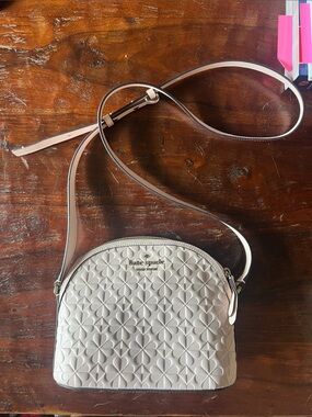 kate spade Light Pink Embossed Floral Dome Crossbody